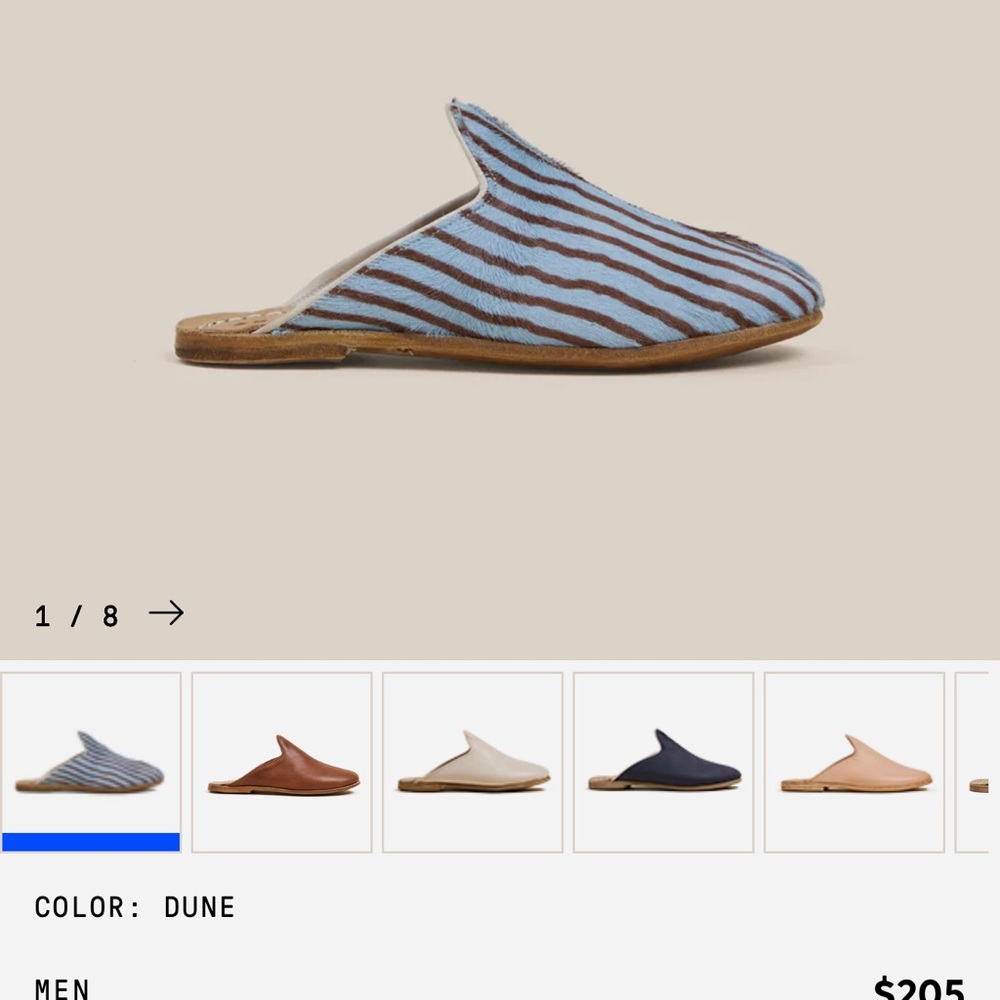 Saba Blue and Brown Striped Loafers